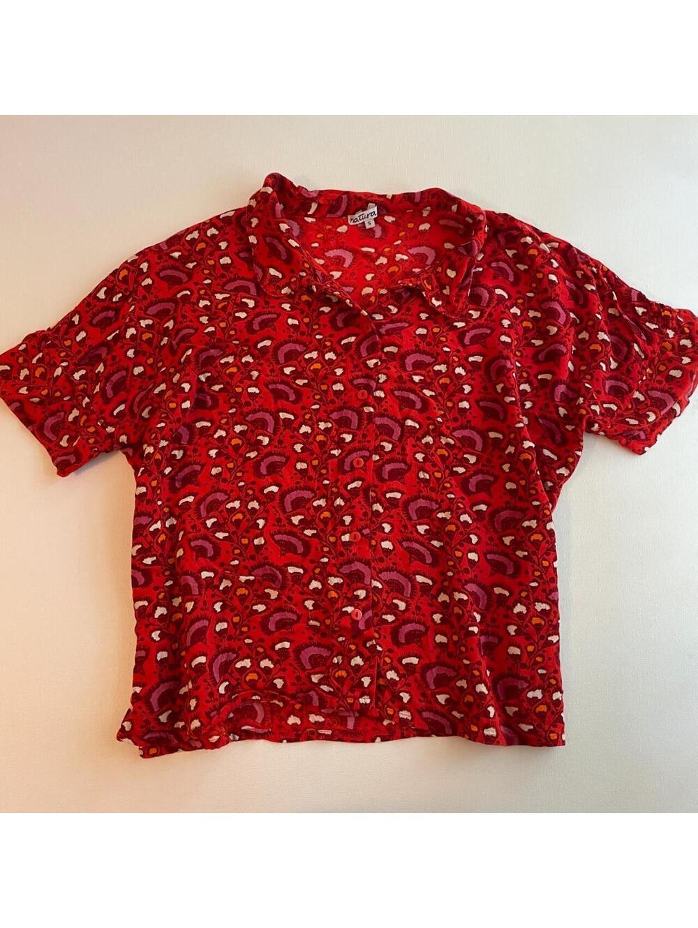 Red Botanical Blouse S